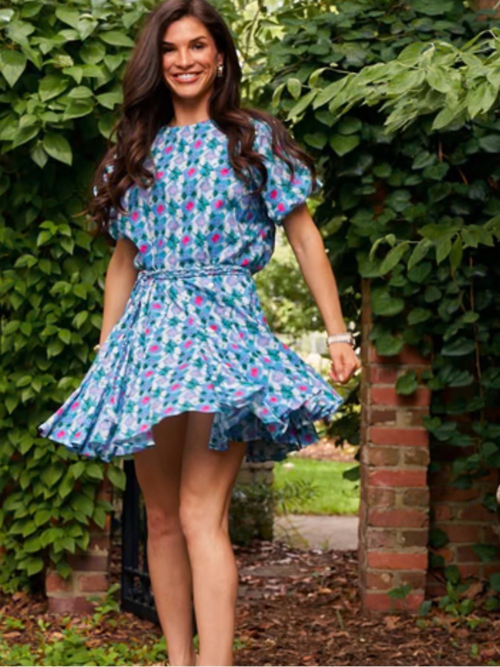 Briton Court Skylar Tie Dye Mini Dress With Tie